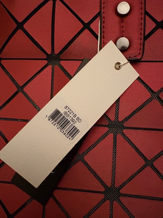 Isabelle Red Geometric Vegan Tote Bag - Picture 2 of 6